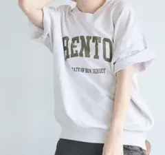 スウェットライク半袖Tシャツ　ライトグレー