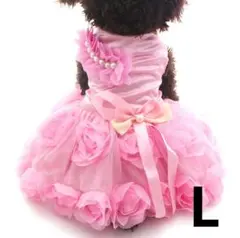 犬服ドッグウェア★プリンセスドレス★ピンク★L