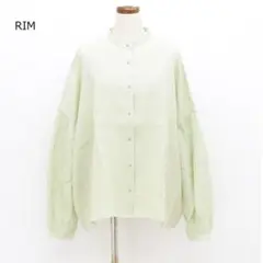 美品♡SETTO スナップボタン リネン100% バンドカラーシャツ ライム F