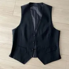 黒 ストライプ ベスト