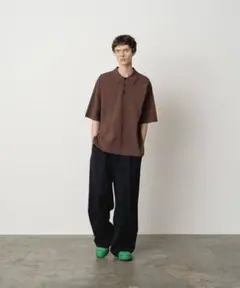 美品 スタンバーグ テクノウール1タックワイドパンツ L