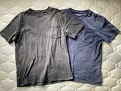 グレー ネイビー コットン Tシャツ 2枚セット