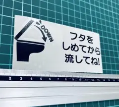 フタをしめてからながしてね！ステッカー（色変更可能）