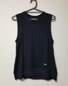 Dsquared2 ディースクエアード シルク 黒 タンクトップ 38