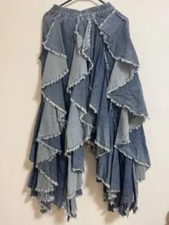 デニムフリルパンツ