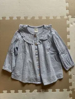 H&M ストライプ柄フリル襟シャツ 90