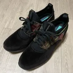靴 ベロア 花柄