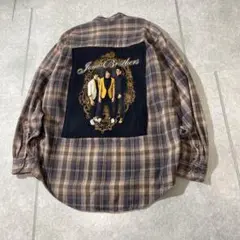 Y2K ジョナスブラザーズ　リメイク　ネルシャツ　長袖シャツ　チェック　M