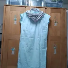 Jin Mei Yi 水色 半袖 ワンピース