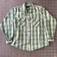 配色⭕️90s EDWIN ネルシャツ シャドーチャック オンブレシャツ