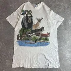 Hanes 80s vintage アニマル 両面 プリント