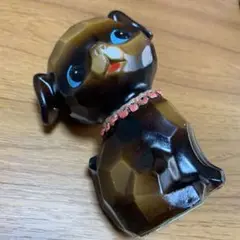 昭和レトロ 木彫り風 犬貯金箱