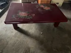 烏城彫 テーブル 牡丹