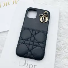 ディオール iPhone12u002612pro ケース カナージュ ラムスキン 黒