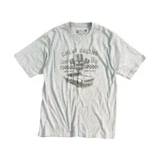 7SM3【NEW PORT BLUE】半袖Tシャツ　杏ブルー　古着used