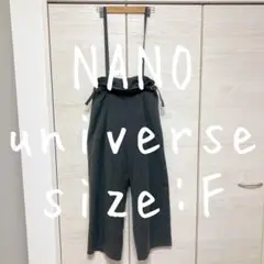 nano universe　ナノユニバース　ストライプワイドパンツ　サロペット