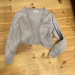 フリル付きグレー長袖カーディガン　sissy boy