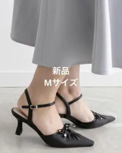 ランダ　randa シアーリボンパンプス　ブラック　M