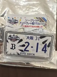 太田椋② ナンバープレート風アクリルバッジ　マイナビオールスター　オリックス
