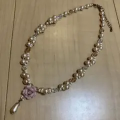 ピンク 花 ネックレス チョーカー