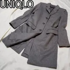 【美品】【定番】UNIQLO ユニクロ チェスターコート カシミヤ混 ウール L