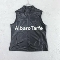 AlbaroTarfe◇フェイクレザーベスト M ブラック モックネック クール