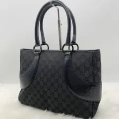 GUCCI グッチ ハンドバック トートバッグ GG レザー キャンバス