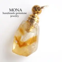 《1点限定/現品です》No.1 天然シトリンの香水瓶ネックレストップ