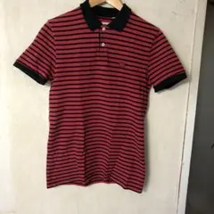 Pretty Green 赤黒ストライプ ポロシャツ XS