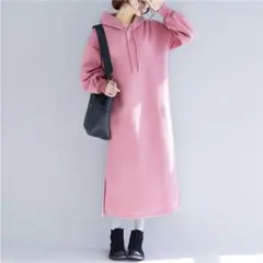 春Tシャツゆったりワンピース森女風女性出勤適用帽子綿43