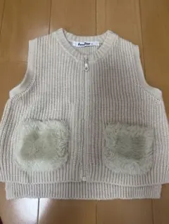 美品⭐️90 familiar ベビーベスト ベージュ