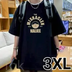 Tシャツ 半袖 クルーネック オーバーサイズ トップス シンプル 3XL 黒