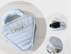 q bag paris ライトブルー　ミニ三角ポーチ