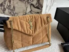 YSL ベージュ スエード クラッチバッグ