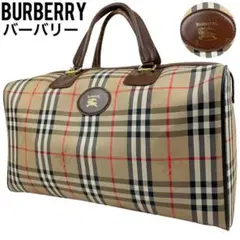 良品 Burberry バーバリー ボストンバッグ ノバチェック トラベル 旅行