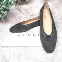 の*1様 【GUCCI】レザー フラットシューズ 黒 ポインテッドトゥ35+ 2025年最新】GUCCI つま先：ポインテッドトゥ フラットシューズ