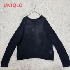 ユニクロ/ ローゲージニット　メッシュ　プルオーバー　透かし編み　肌見せ
