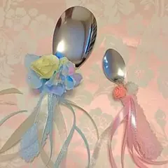 ウェディングスプーン2本セット♡ブルー&ピンク♡ファーストバイト