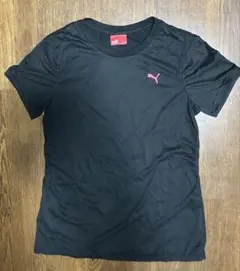 Puma 黒 Tシャツ ピンクロゴ サイズL
