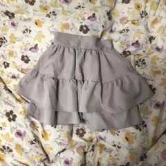 キュロットスカート　ベージュ　フレア