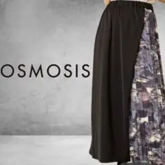 美品★OSMOSIS アシンメトリープリーツパンツ F オズモーシス
