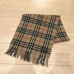 美品 バーバリー カシミヤマフラー