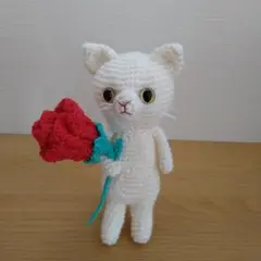 あみぐるみ　白ねこ