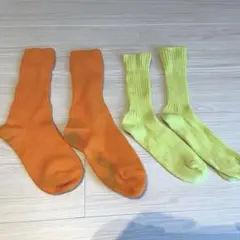 靴下屋 靴下 23〜25cm オレンジイエロー