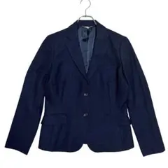 美品　ユニクロ　（L）　ビジネス　ジャケット　長袖　テーラード　オフィス　紺