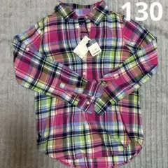 [新品・未使用]タグ付Ralph Lauren 長袖シャツ 130 マルチカラー