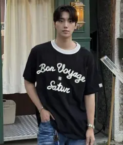 【韓国限定】SATUR セター　Tシャツ 半袖 ブラック 新品未使用タグ付き