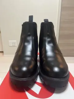 8cm !黒 レザー ブーツ