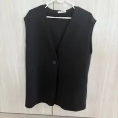 Hudson honey しまむら ベスト ジレ ノースリーブ M 黒