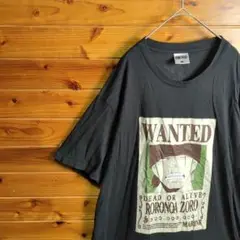 ONE PIECE　ワンピース　Tシャツ　ロロノアゾロ　手配書　黒　4XL　5L